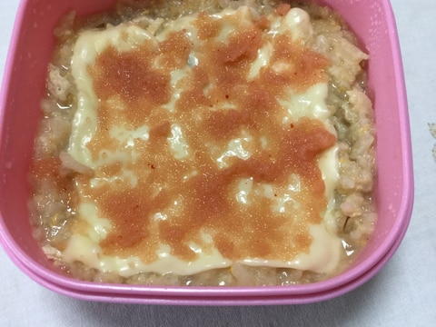 白味噌鍋の雑炊の明太子チーズ